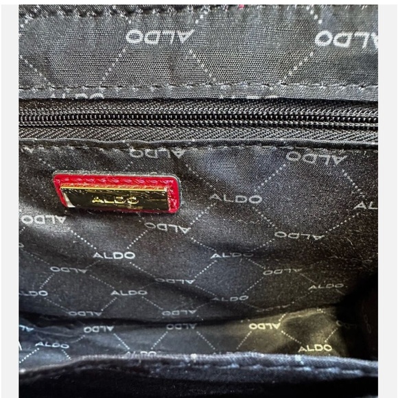 ALDO Womens Red Mini Sequin Crossbody Bag Sz M Pre-owned Sparkly buckle purse - Picture 3 of 7
